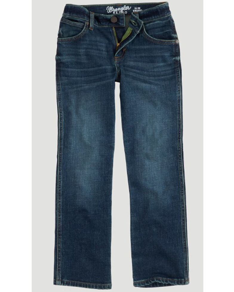 Wrangler Youth Boys' Mauney Dark Wash Slim Straight Jeans , Blue, hi-res