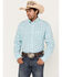 Image #1 - George Strait by Wrangler Men's Plaid Print Button-Down Western Shirt, Teal, hi-res