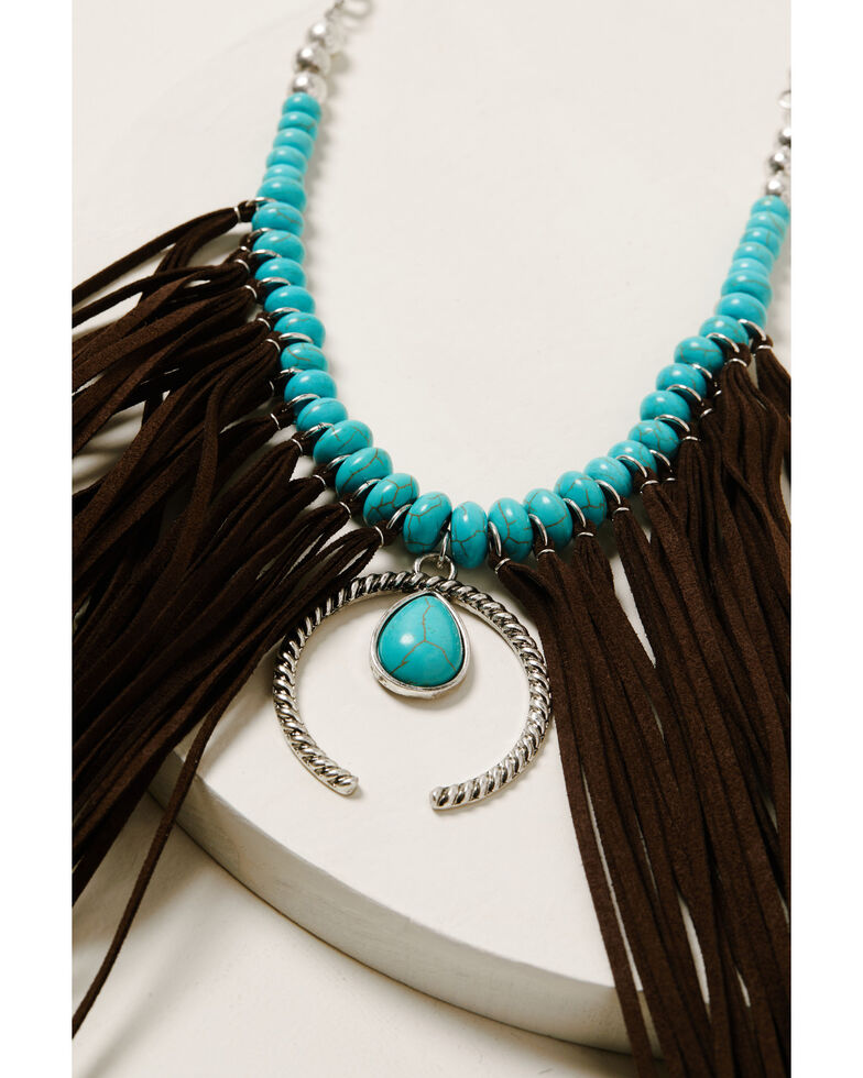 Idyllwind Women's Fringe Me Down Turquoise Necklace, Silver, hi-res