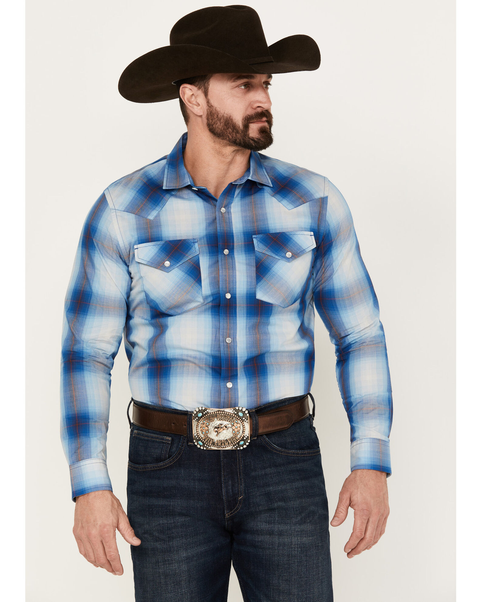 Pendleton Men s Frontier Plaid Print Long Sleeve Pearl Snap Western Shirt Sheplers