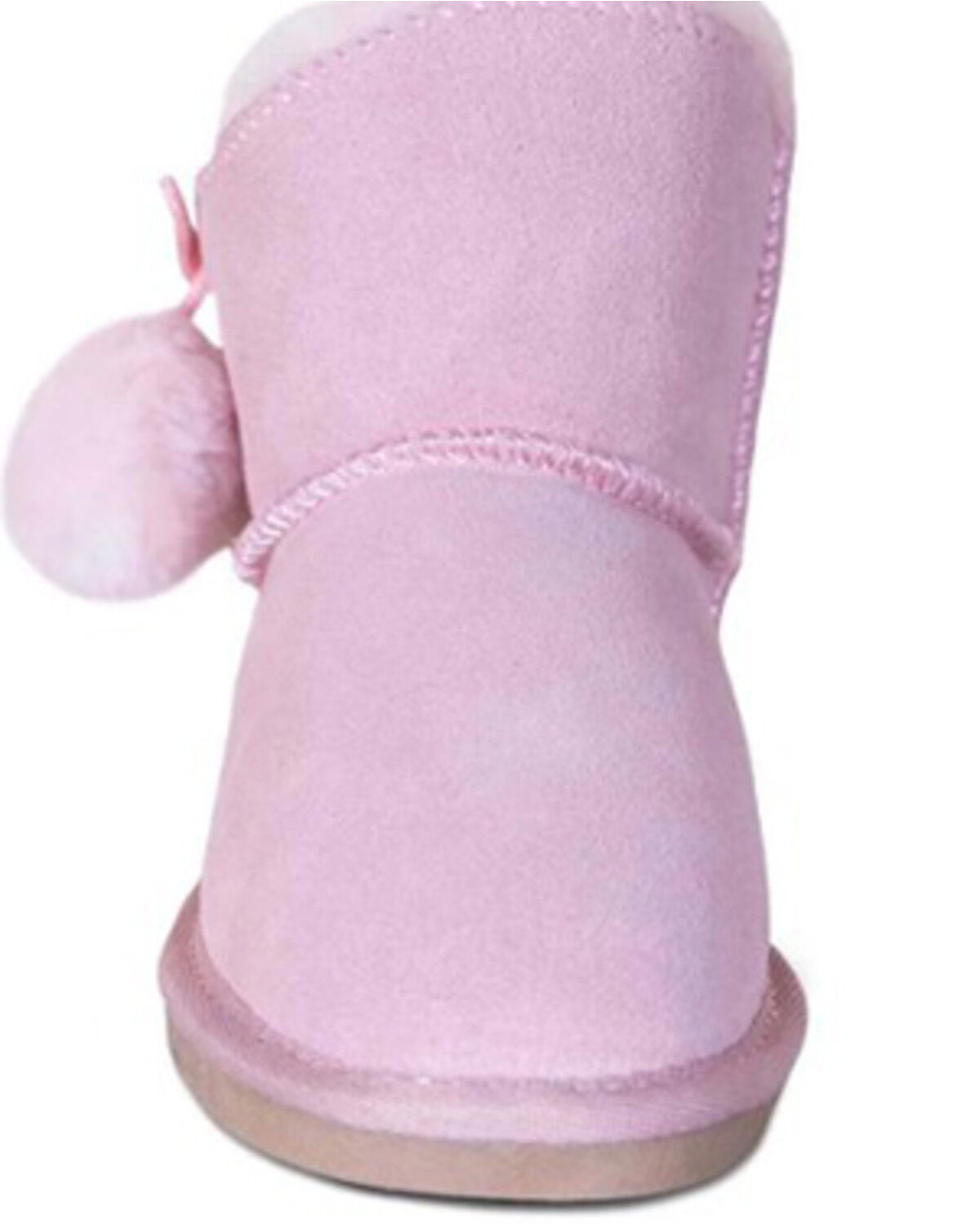 Image #3 - Cloud Nine Girls' Sheepskin Pom Pom Boots - Round Toe, Pink, hi-res