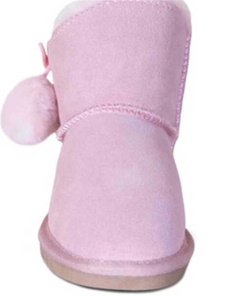 Image #3 - Cloud Nine Girls' Sheepskin Pom Pom Boots - Round Toe , Pink, hi-res