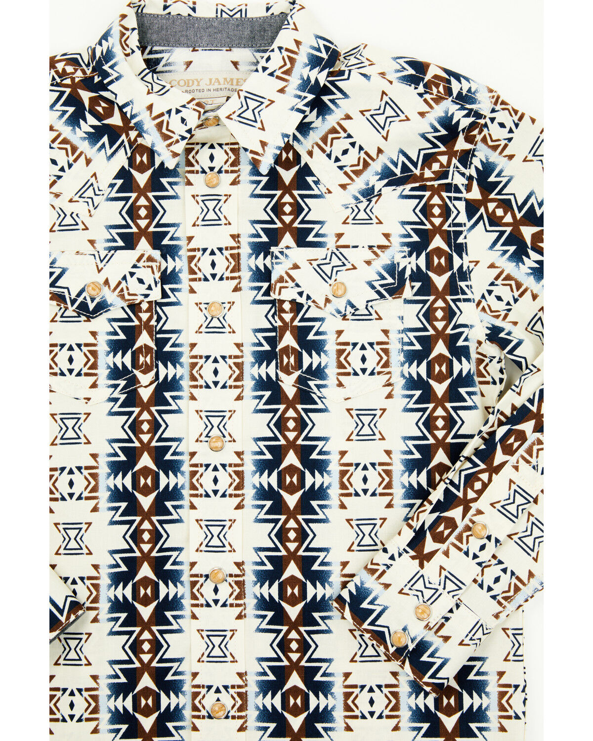 Image #2 - Cody James Toddler Boys' Prairie Southwestern Print Long Sleeve Snap Western Shirt, Tan, hi-res