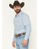 Image #2 - Gibson Trading Co Men's Campfire Solid Long Sleeve Snap Stretch Western Shirt, Blue, hi-res