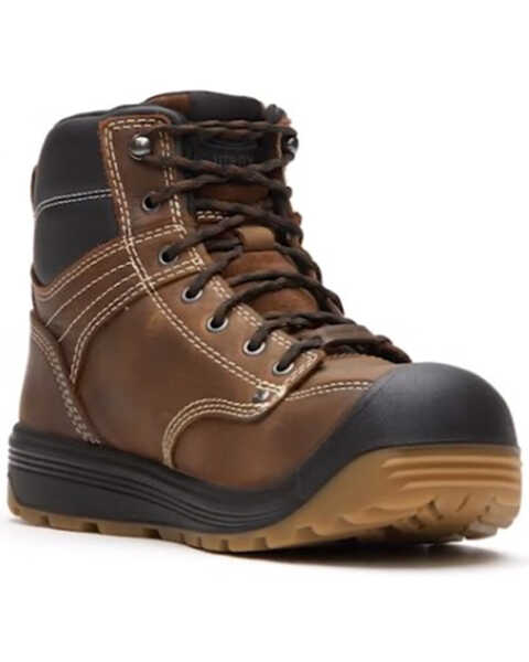 Image #1 - Keen Men's Fort Wayne 6" Waterproof Work Boots - Carbon Toe, Dark Brown, hi-res