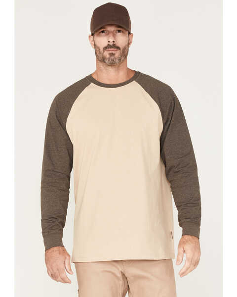 Hawx Men's Raglan Work T-Shirt , Brown, hi-res