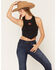 Image #1 - Bailey Zimmerman Women's Hanky Hem Tank, Black, hi-res