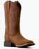 Image #1 - Ariat Women's Round Up Waterproof Performance Western Boots - Broad Square Toe, Brown, hi-res