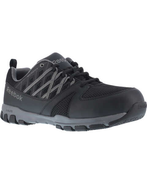 Image #1 - Reebok Men's Athletic Oxford Sublite Work Shoes - Soft Toe , Black, hi-res