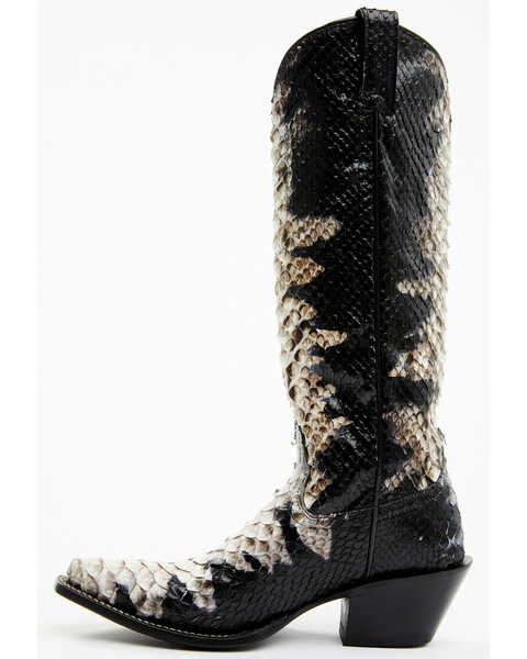 Image #3 - Idyllwind Women's Stunner Exotic Python Western Boots - Snip Toe, Black/white, hi-res