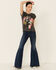 Rodeo Quincy Women's Runaway Rosa Graphic Short Sleeve Tee , Charcoal, hi-res