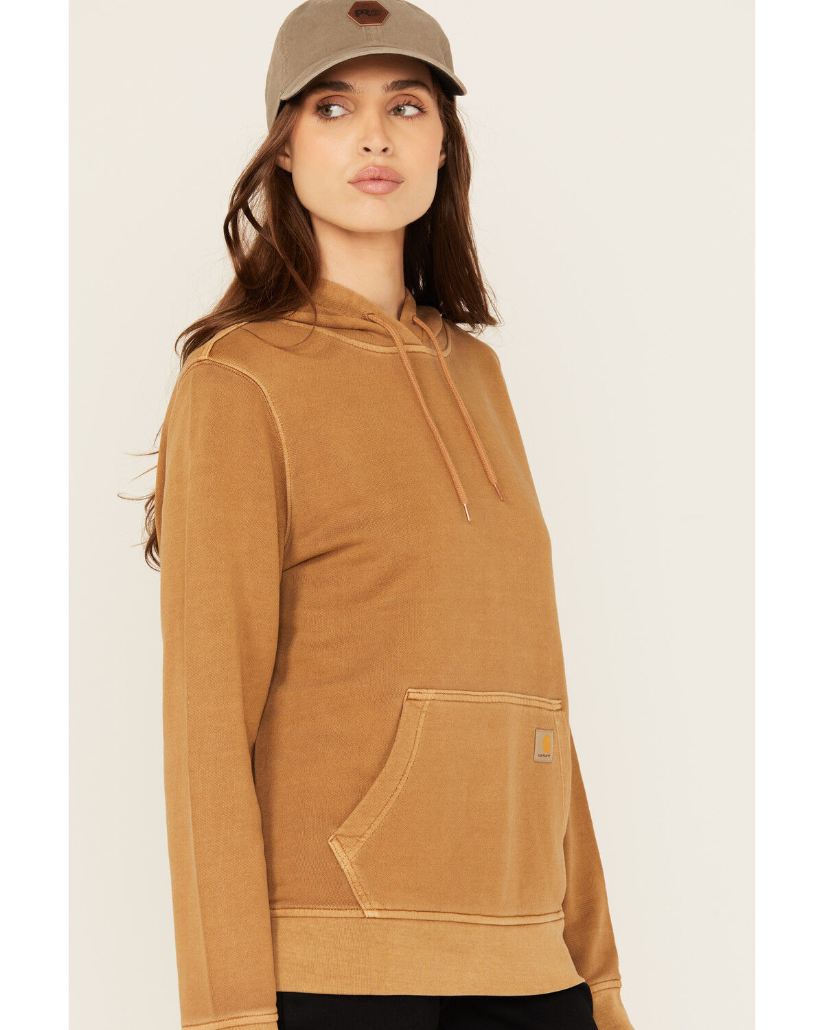 Image #2 - Carhartt Women's Relaxed Fit Midweight Hoodie, Tan, hi-res