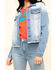 Image #4 - Shyanne Women's Cropped Paisley Americana Denim Trucker Jacket , , hi-res