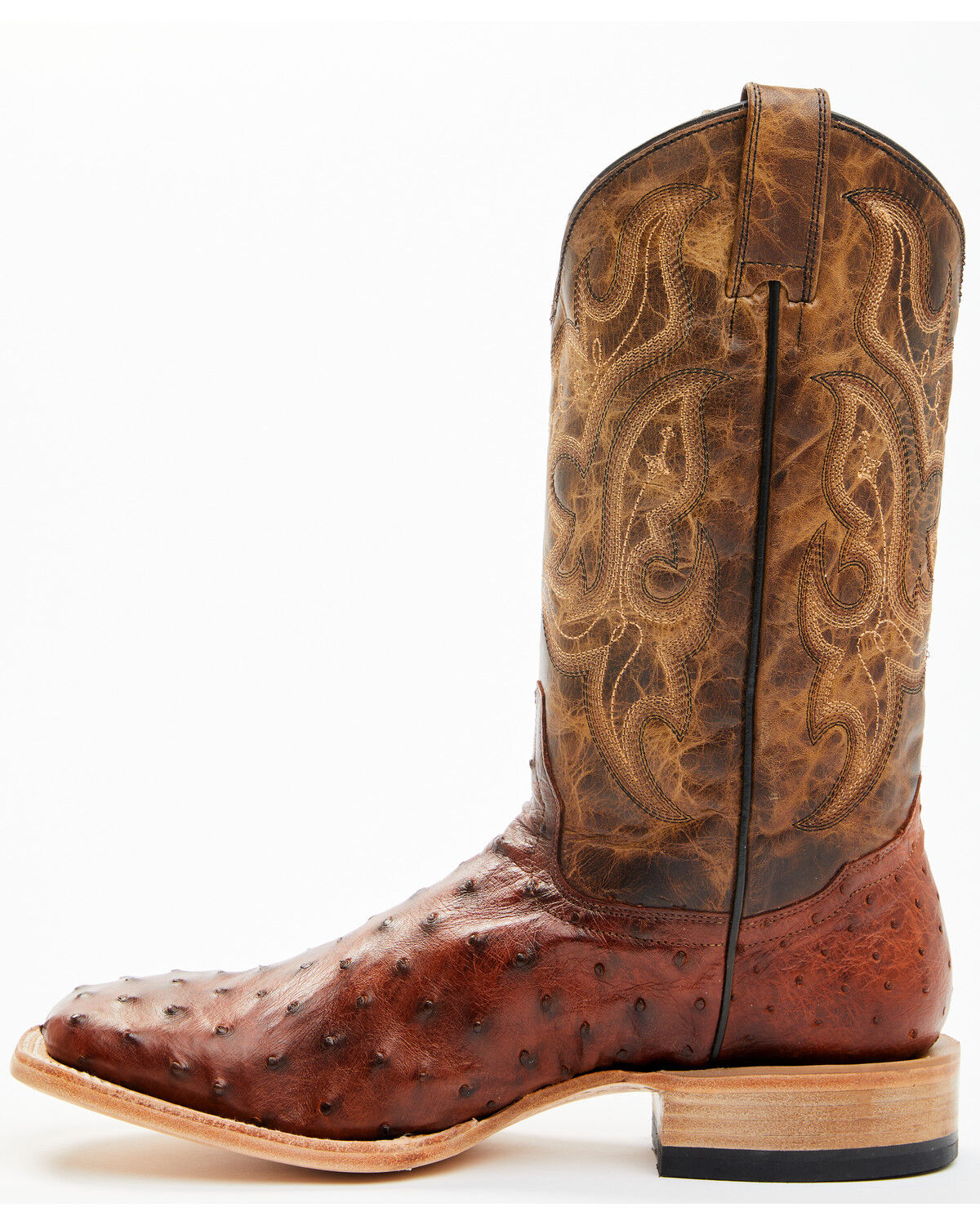 Image #3 - Cody James Men's Exotic Full Quill Ostrich Western Boots - Broad Square Toe, Brown, hi-res