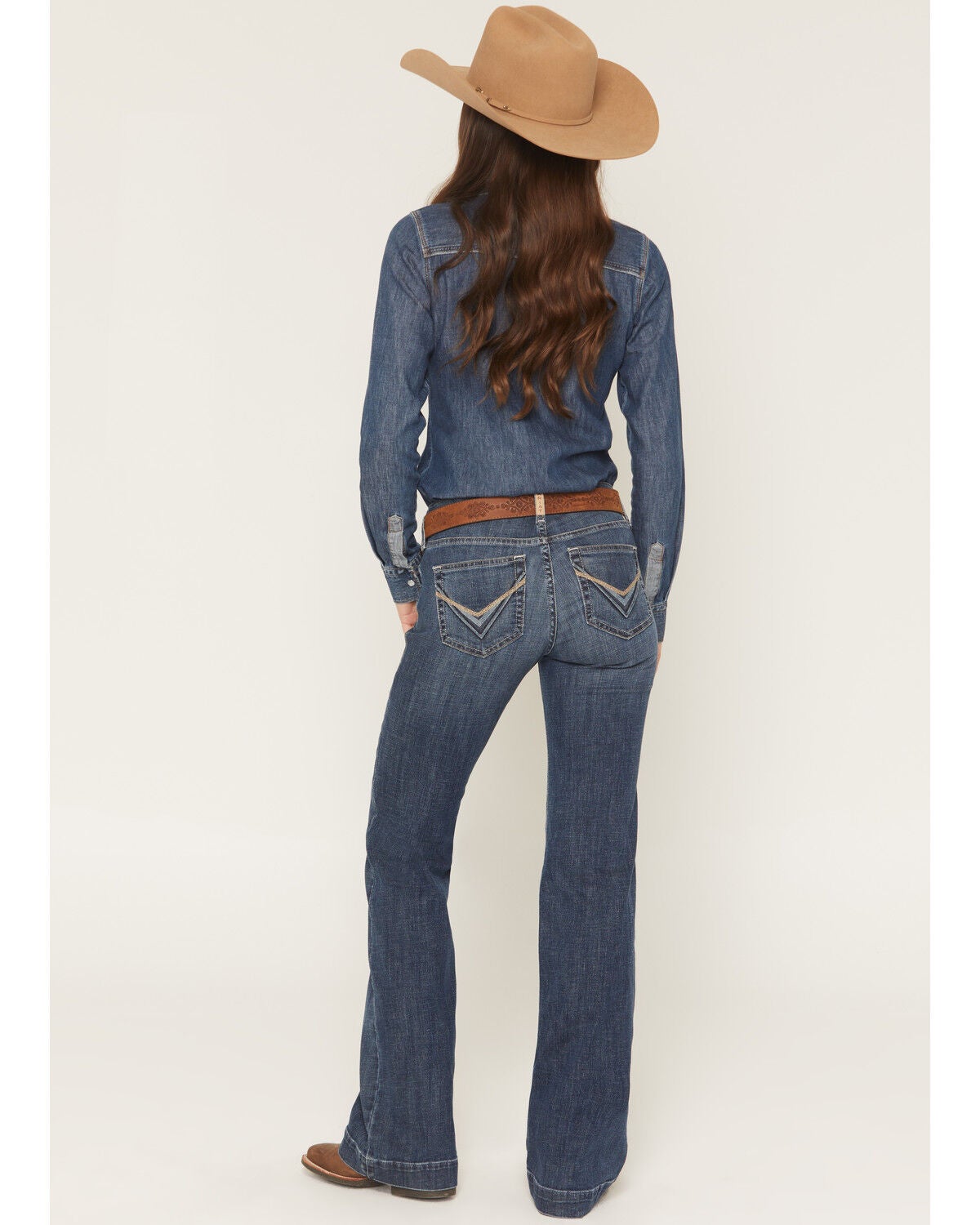 Image #3 - Ariat Women's Lelani Medium Wash Perfect Rise Trouser Stretch Denim Jeans, Medium Wash, hi-res