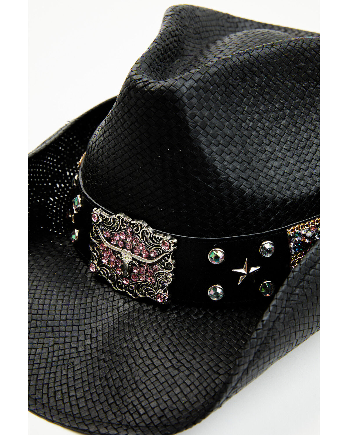 Image #2 - Shyanne Women's Imperial Valley Straw Cowboy Hat, Black, hi-res