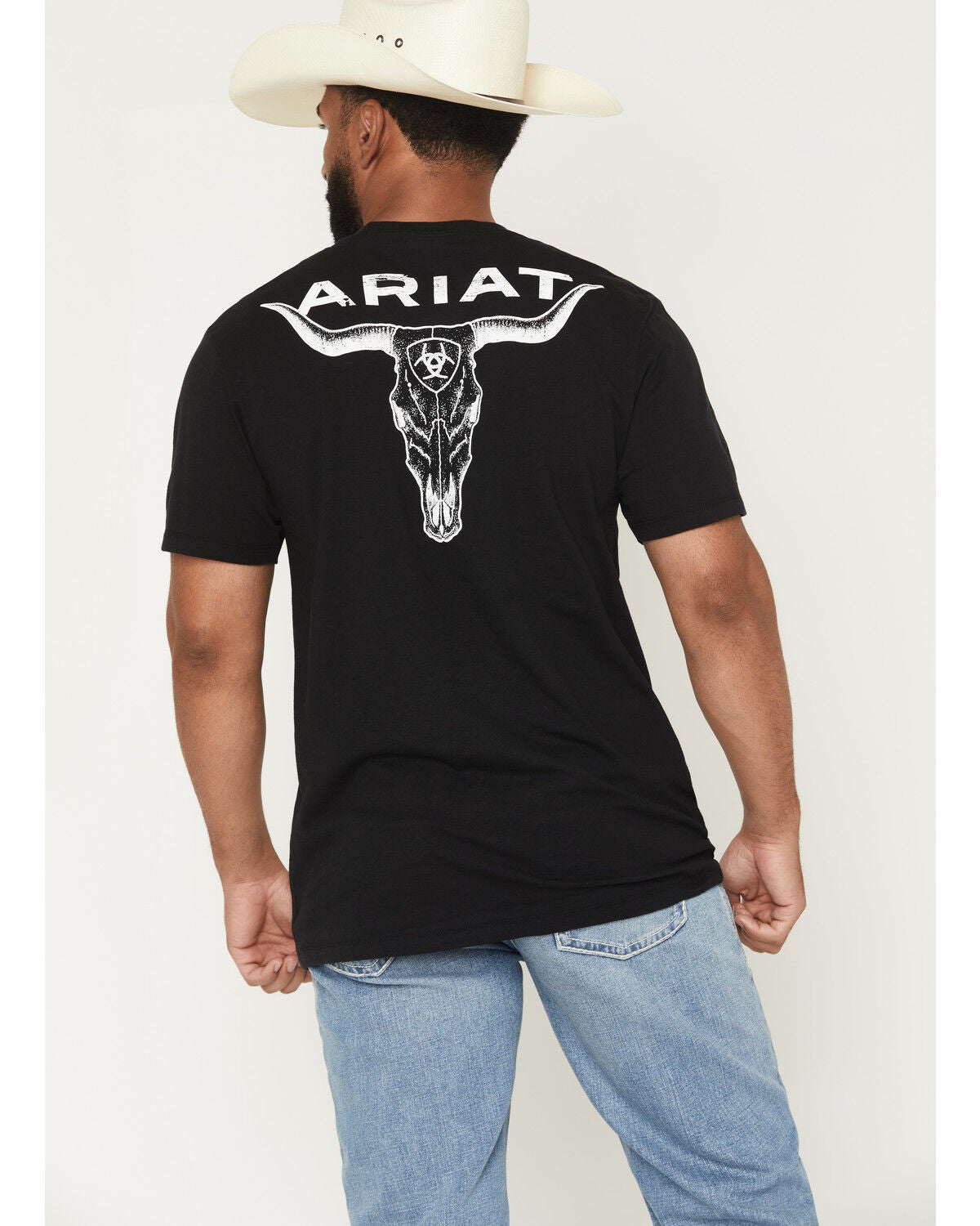 Ariat Men's Stiplle Steer Short Sleeve Graphic T-Shirt, Black, hi-res