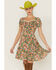 Molly Bracken Women's Floral Print Tie Back Dress, Orange, hi-res