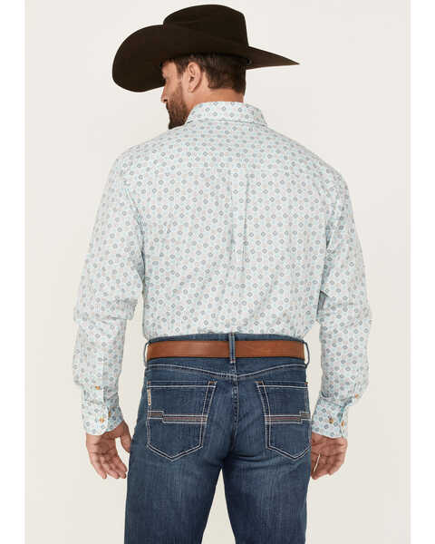 Image #4 - George Strait by Wrangler Men's Geo Print Long Sleeve Button Down Shirt, Green, hi-res