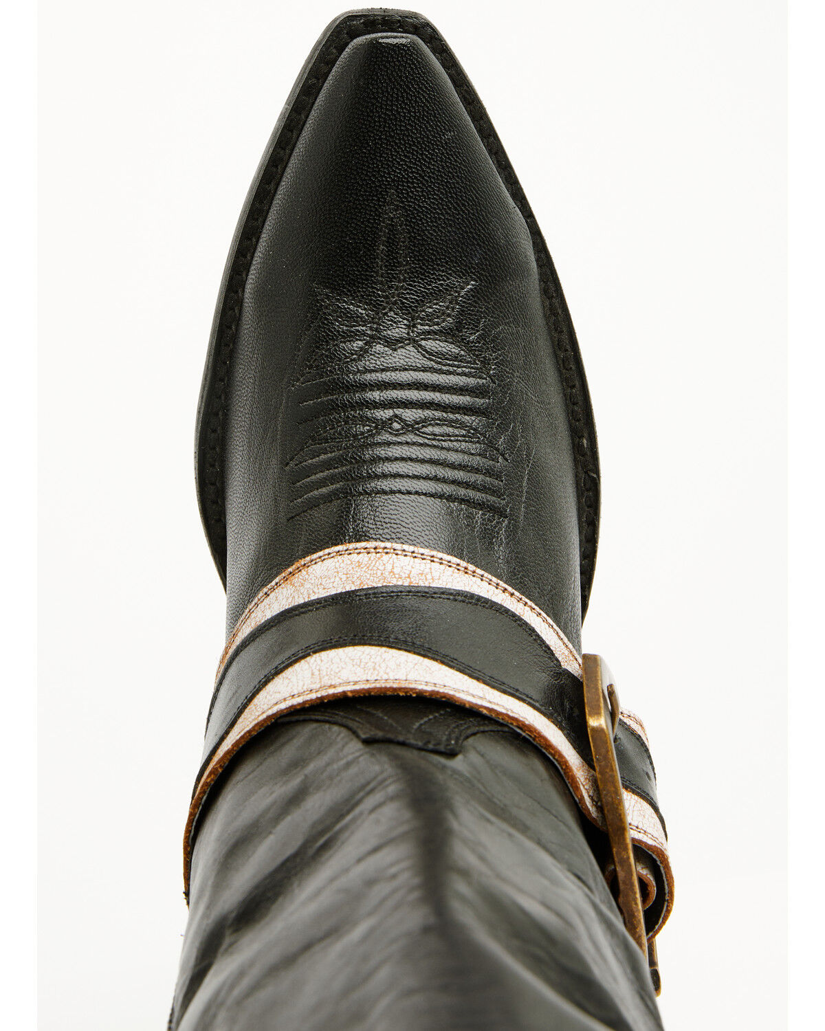 Image #6 - Dan Post Women's Jolene Buckle Knee High Western Boots - Snip Toe, Black, hi-res