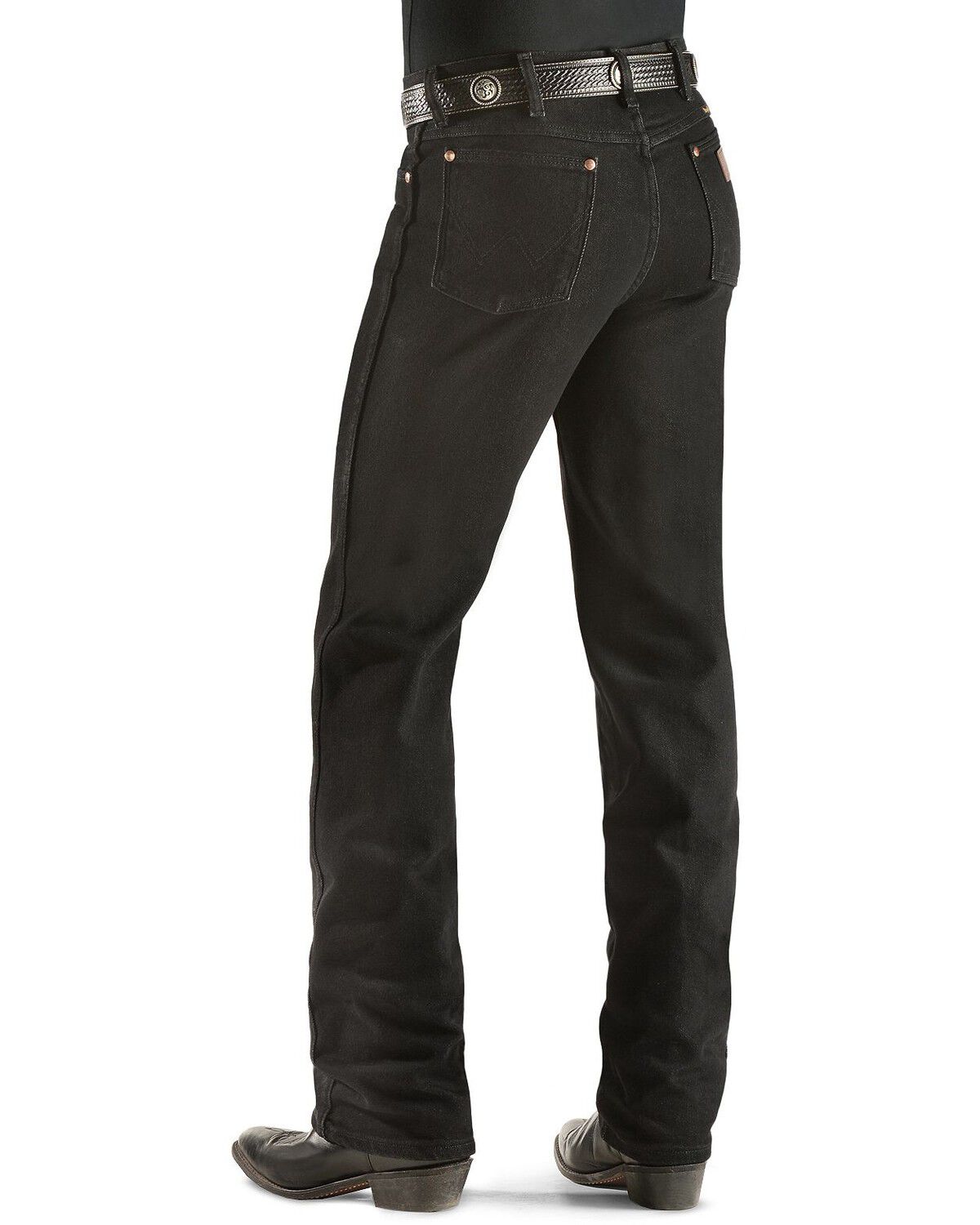 Image #1 - Wrangler Men's 938 Cowboy Cut Slim Stretch Straight Jeans, Black, hi-res