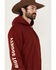 Image #2 - Riot Society Men's Boot Barn Exclusive Bucking Bronco Embroidered Hooded Sweatshirt, Burgundy, hi-res