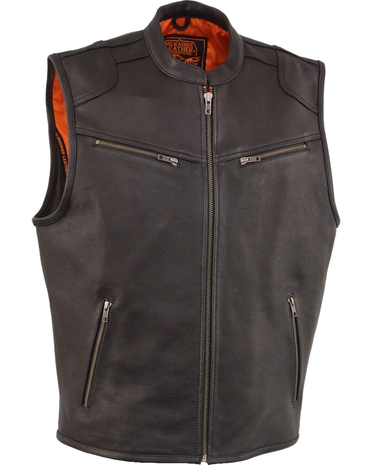 Image #1 - Milwaukee Leather Men's Cool Tec Leather Vest - Big 3X, Black, hi-res