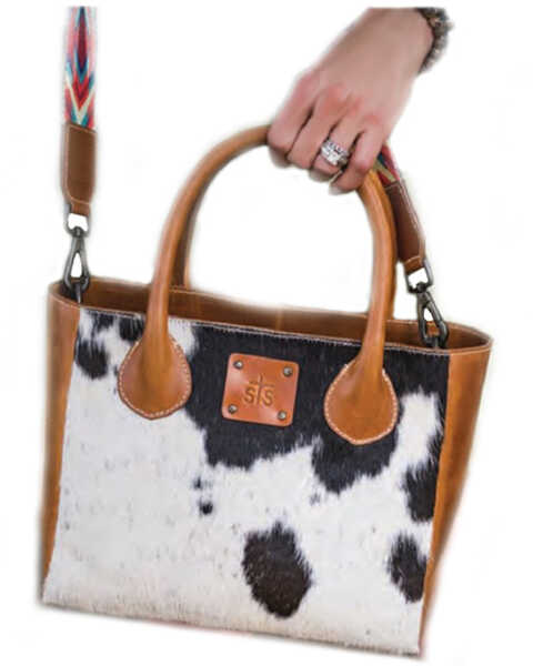 Image #1 - STS Ranchwear by Carroll Women's Cowhide Basic Bliss Satchel , Brown, hi-res