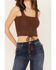 Image #3 - Shyanne Women's Tie-Front Sweater Tank, Medium Brown, hi-res