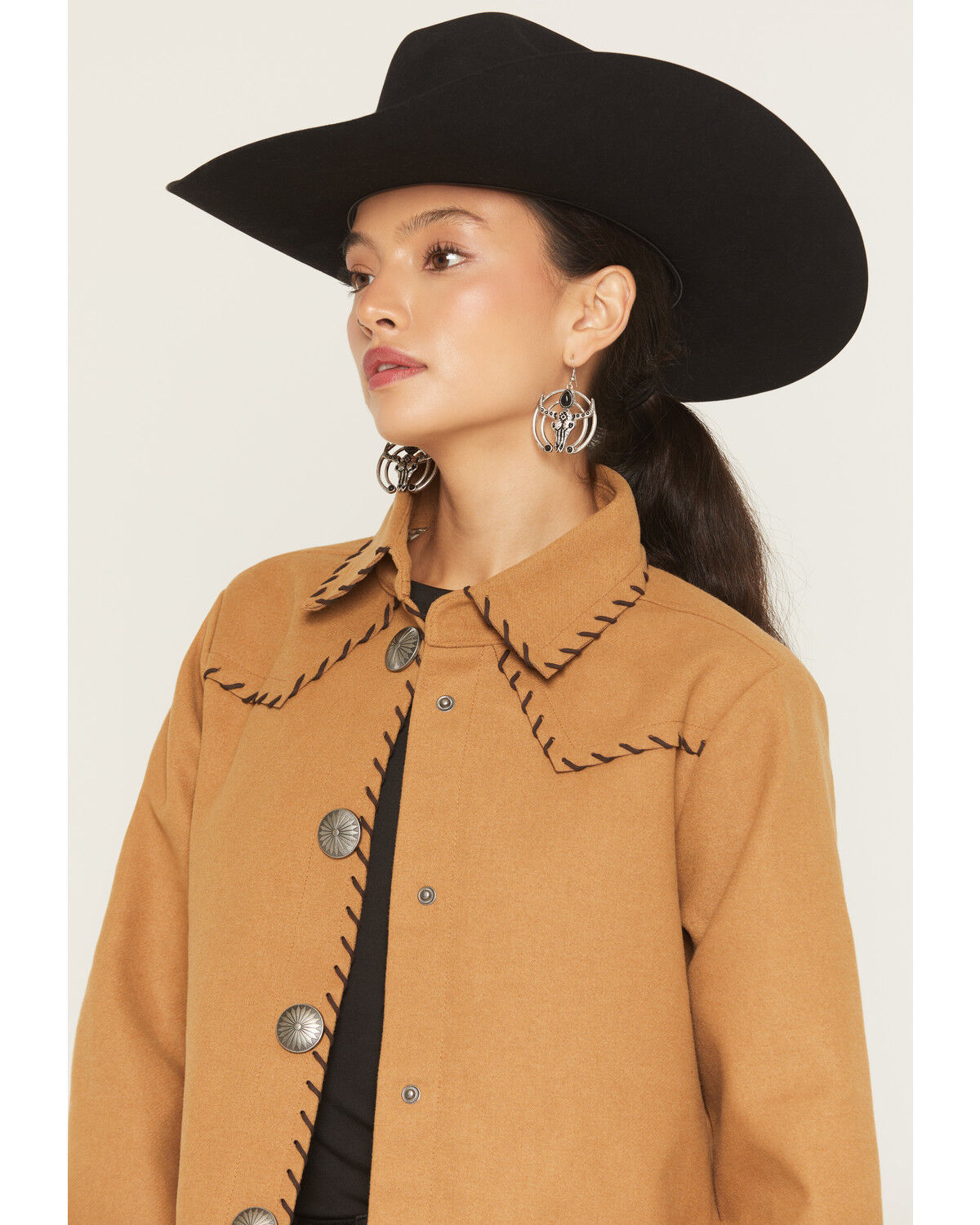 Image #2 - Cruel Girl Women's Shacket, Brown, hi-res