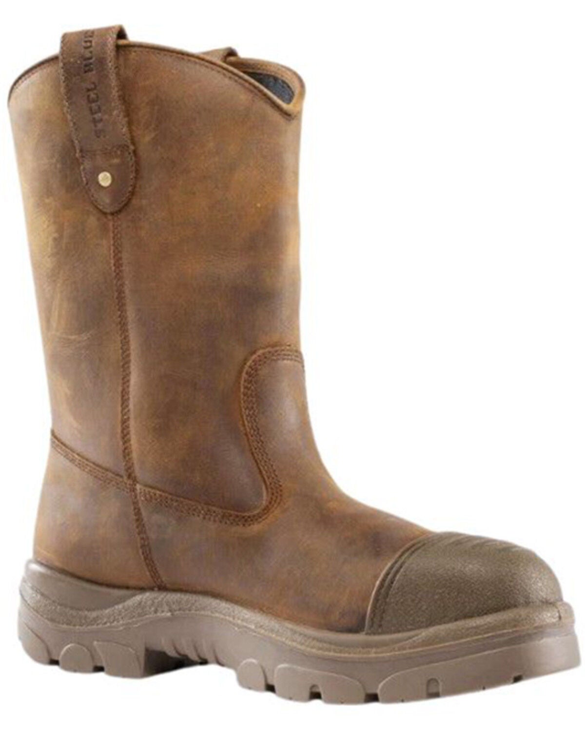 Steel Blue Men's Heeler Scuff Waterproof Work Boots - Steel Toe, Brown, hi-res