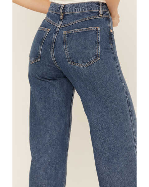 Image #4 - Free People Women's Straight Up Baggy Medium Wash High Rise Jeans, Medium Wash, hi-res