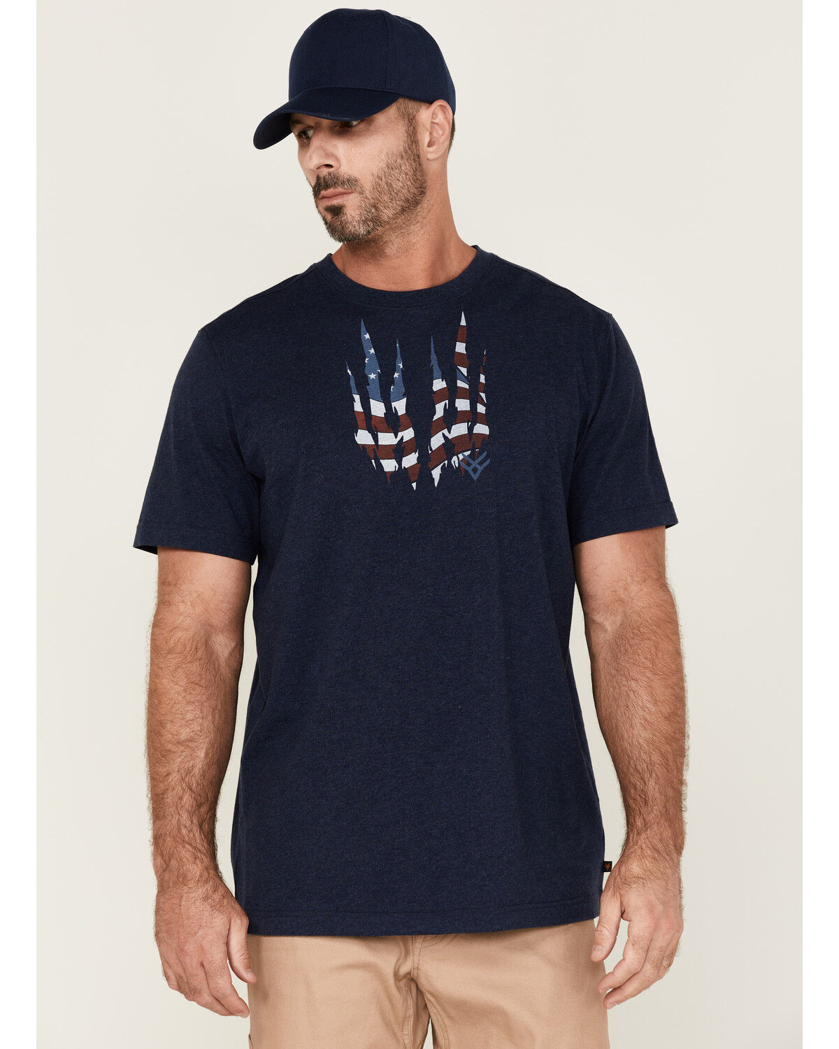 Image #1 - Hawx Men's Patriotic Claw Graphic Work T-Shirt, Navy, hi-res