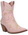 Image #1 - Dingo Women's Floral Western Booties - Snip Toe, Pink, hi-res
