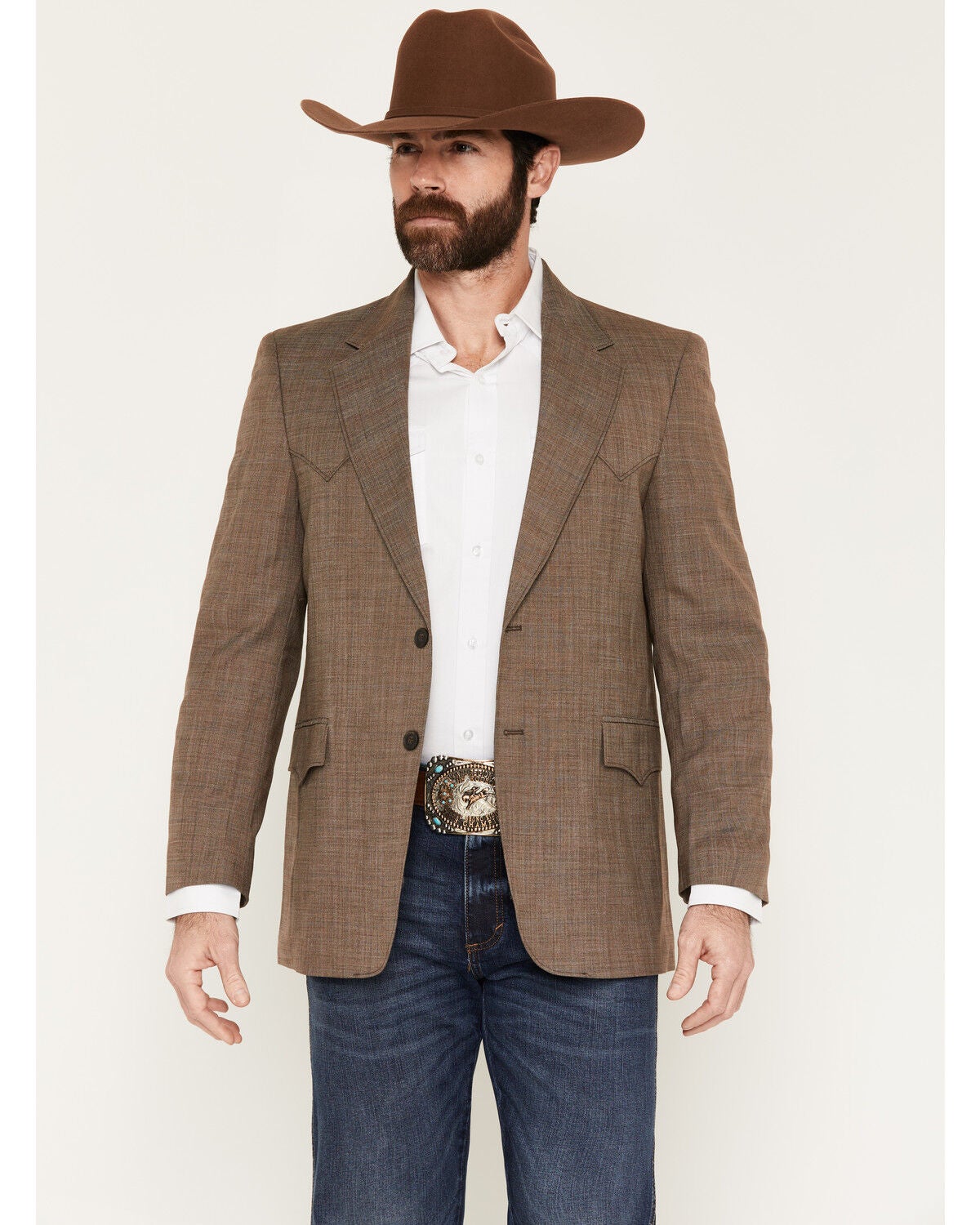 Image #1 - Circle S Men's Plano Sport Coat, Taupe, hi-res