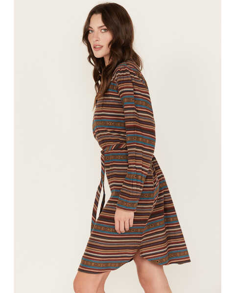 Ariat Women's Sedona Jacquard Stripe Dress Shirt, Brown, hi-res