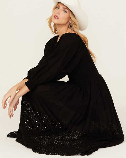 Image #1 - Free People Women's Perfect Storm Midi Dress , Black, hi-res