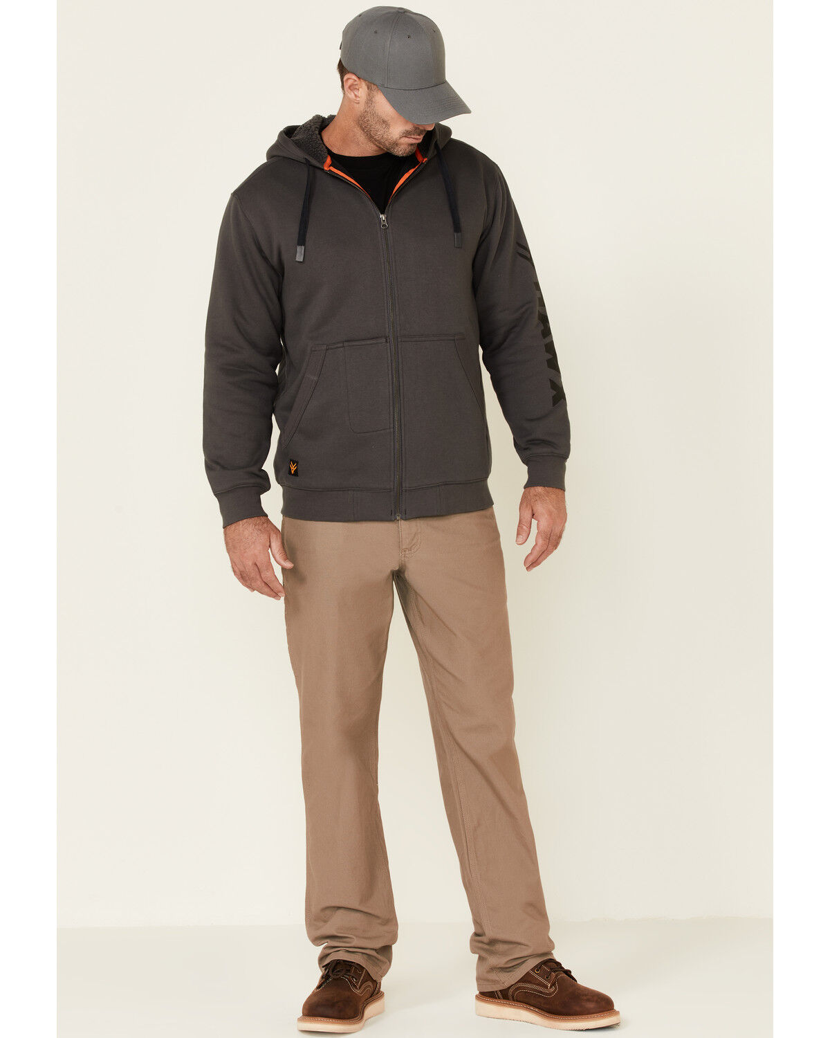 Image #2 - Hawx Men's Charcoal Martin Insulated Zip Front Hooded Work Jacket, , hi-res