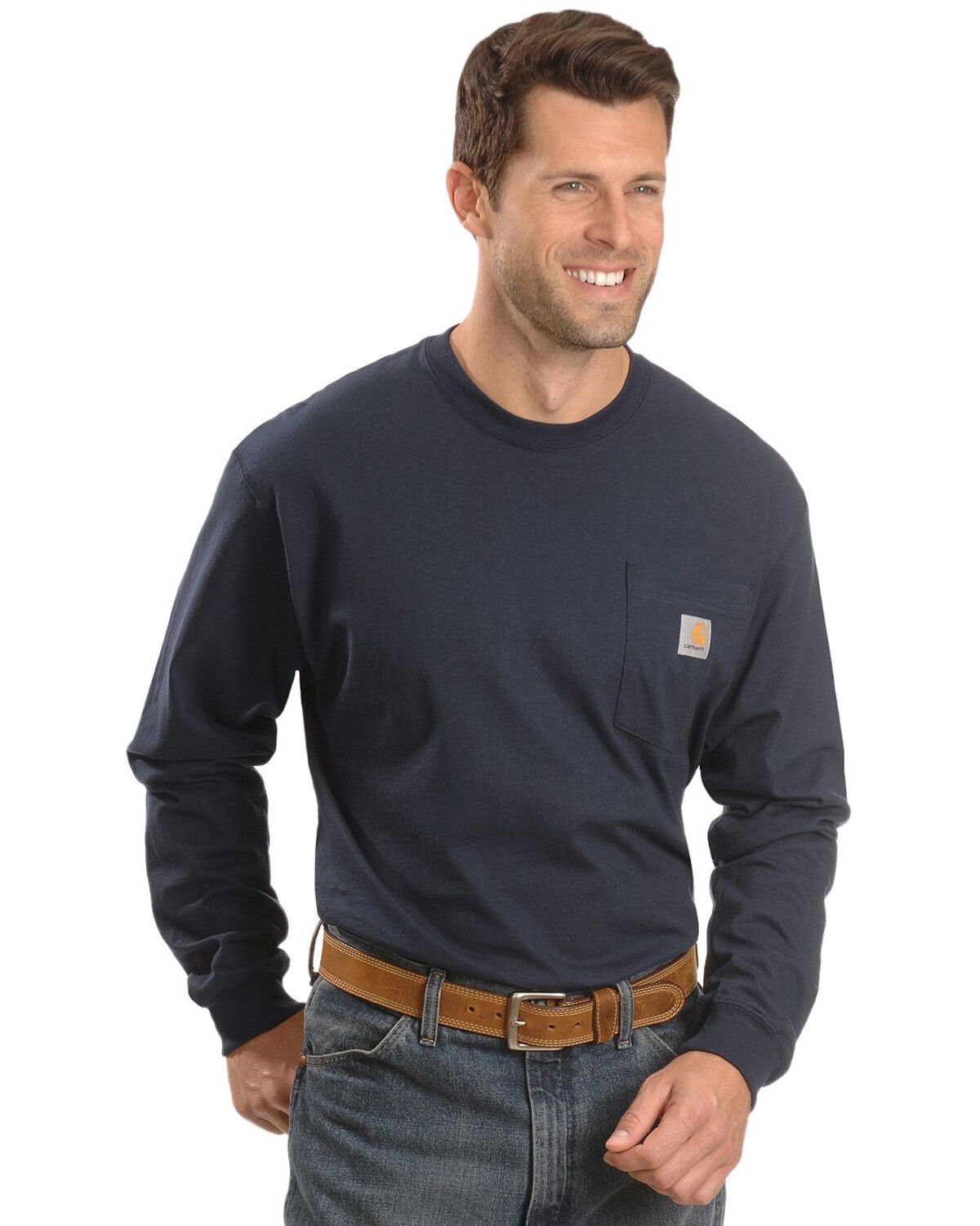 Carhartt Men's Big and Tall Big & Tall Signature Logo Long Sleeve T-Shirt 