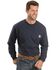 Image #1 - Carhartt Men's Loose Fit Heavyweight Long Sleeve Logo Pocket Work T-Shirt - Big & Tall, Navy, hi-res