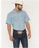 Image #1 - Cody James Men's Horizon Chambray Light Wash Short Sleeve Snap Western Shirt - Tall, Light Wash, hi-res