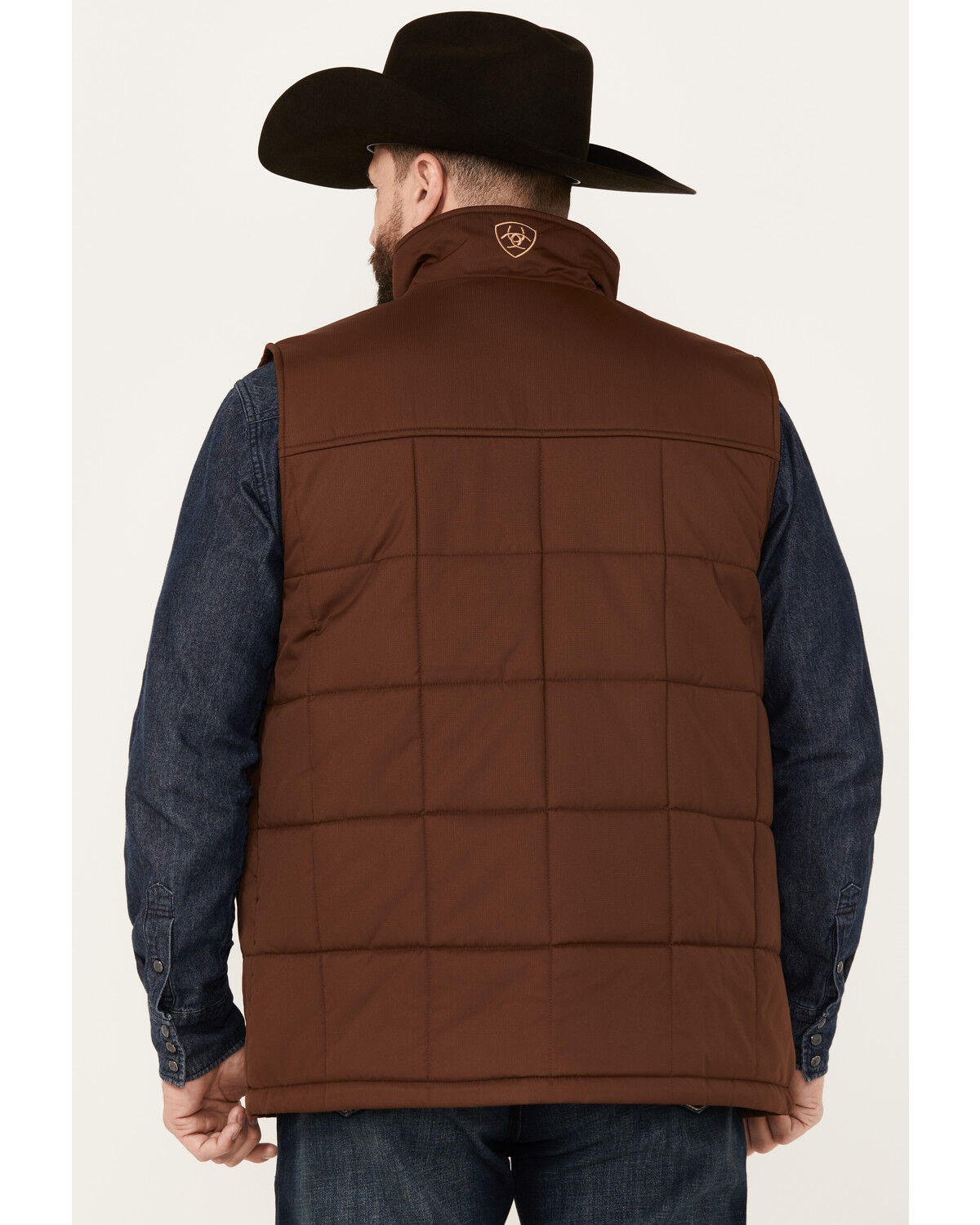 Image #4 - Ariat Men's Crius Solid Insulated Concealed Carry Vest - Tall, Medium Brown, hi-res