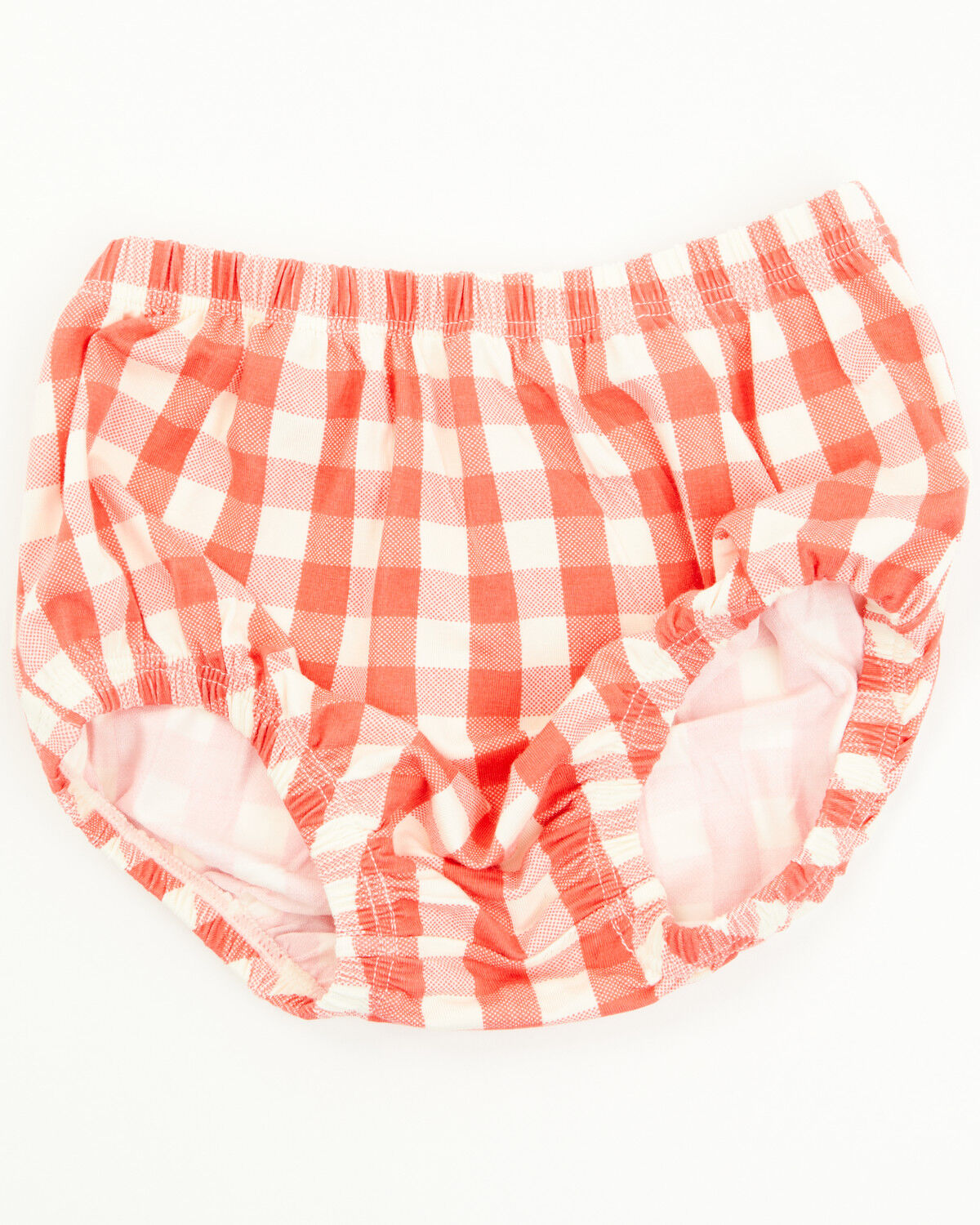 Image #4 - Angel Dear infant Girls' Strawberry Gingham Sleeveless Snap Dress And Diaper Set - 2 Piece, Red, hi-res