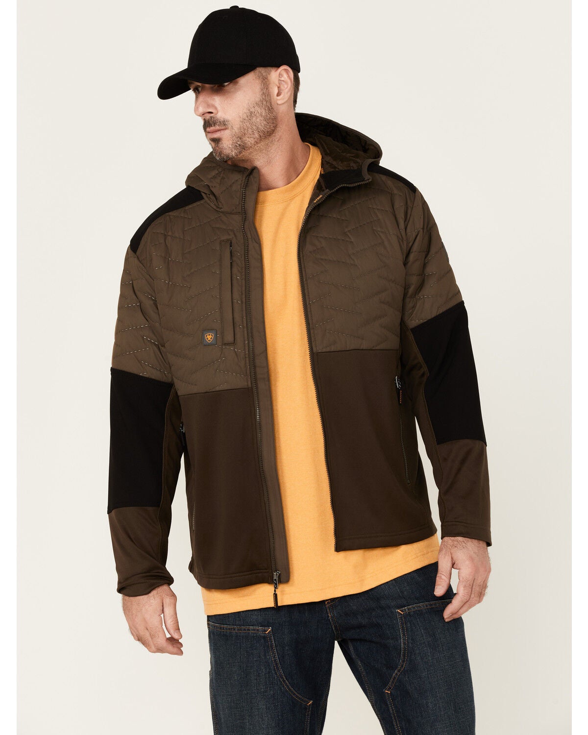 Ariat Men's Rebar Wren Cloud 9 Insulated Zip-Front Work Jacket, Brown, hi-res