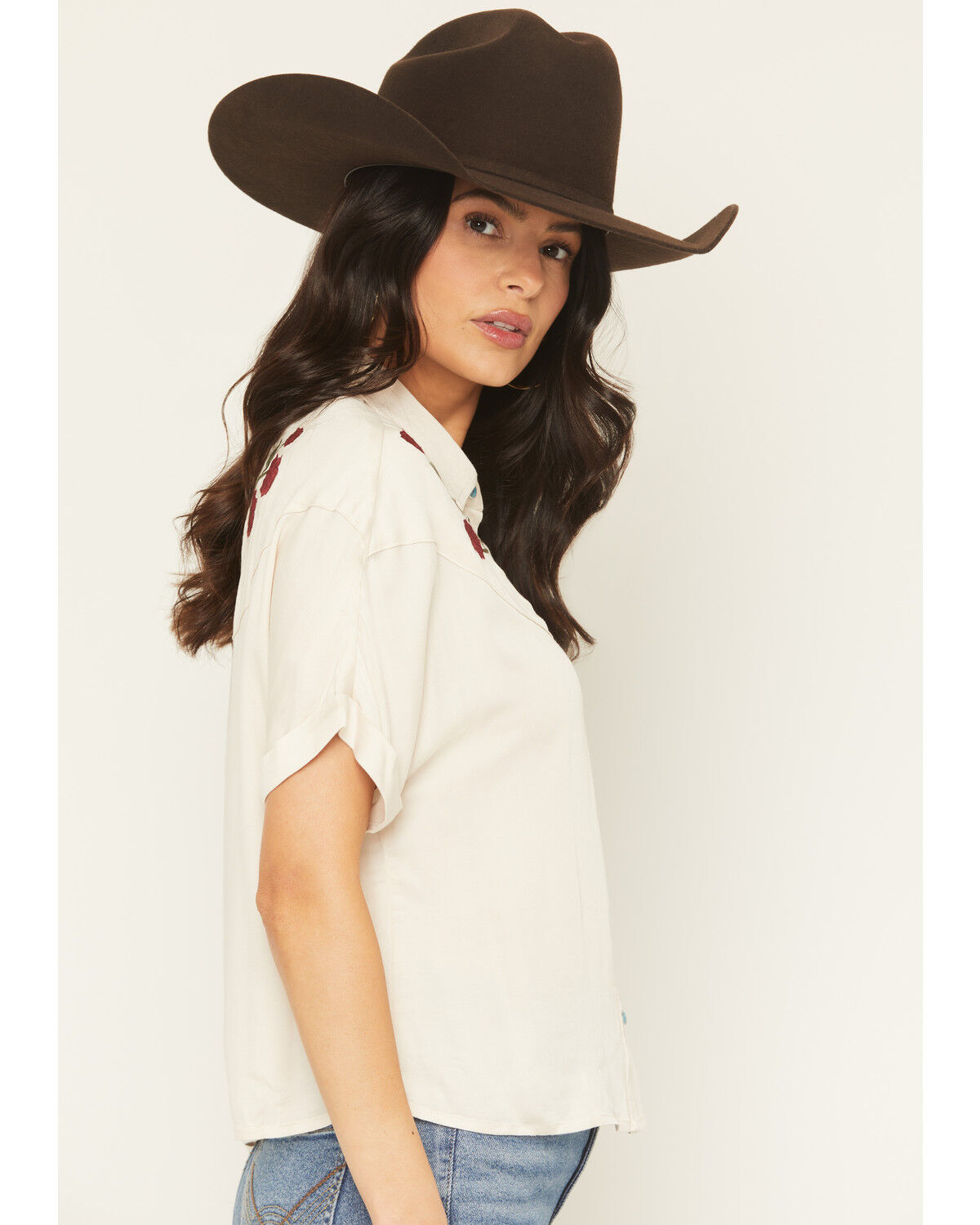 Image #2 - Idyllwind Women's Songwriter Short Sleeve Snap Sateen Western Shirt, Cream, hi-res