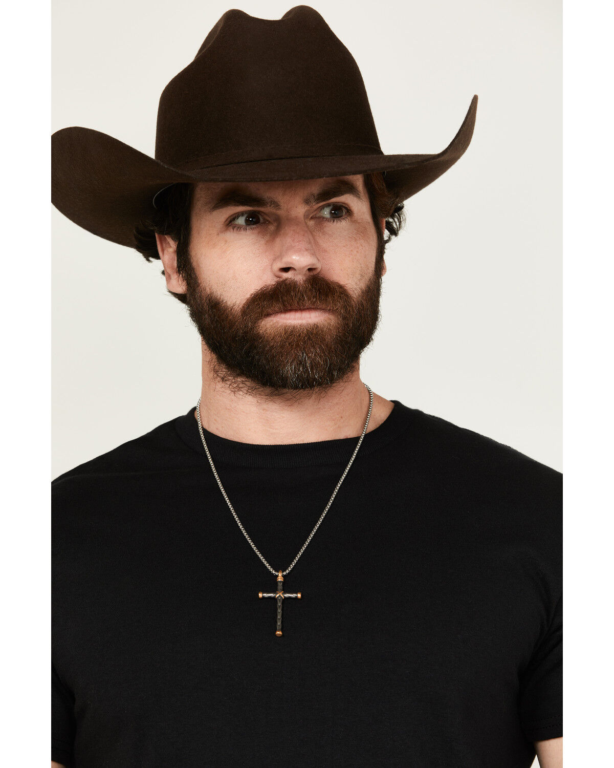 Image #1 - Cody James Men's Two-Toned Textured Cross Necklace, Multi, hi-res