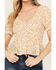 Image #3 - Ash & Violet Women's Floral Smocked Top , Yellow, hi-res