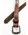 Image #2 - Roper Boys' Tonal Stitched Leather Trim Southwestern Print Belt, Brown, hi-res