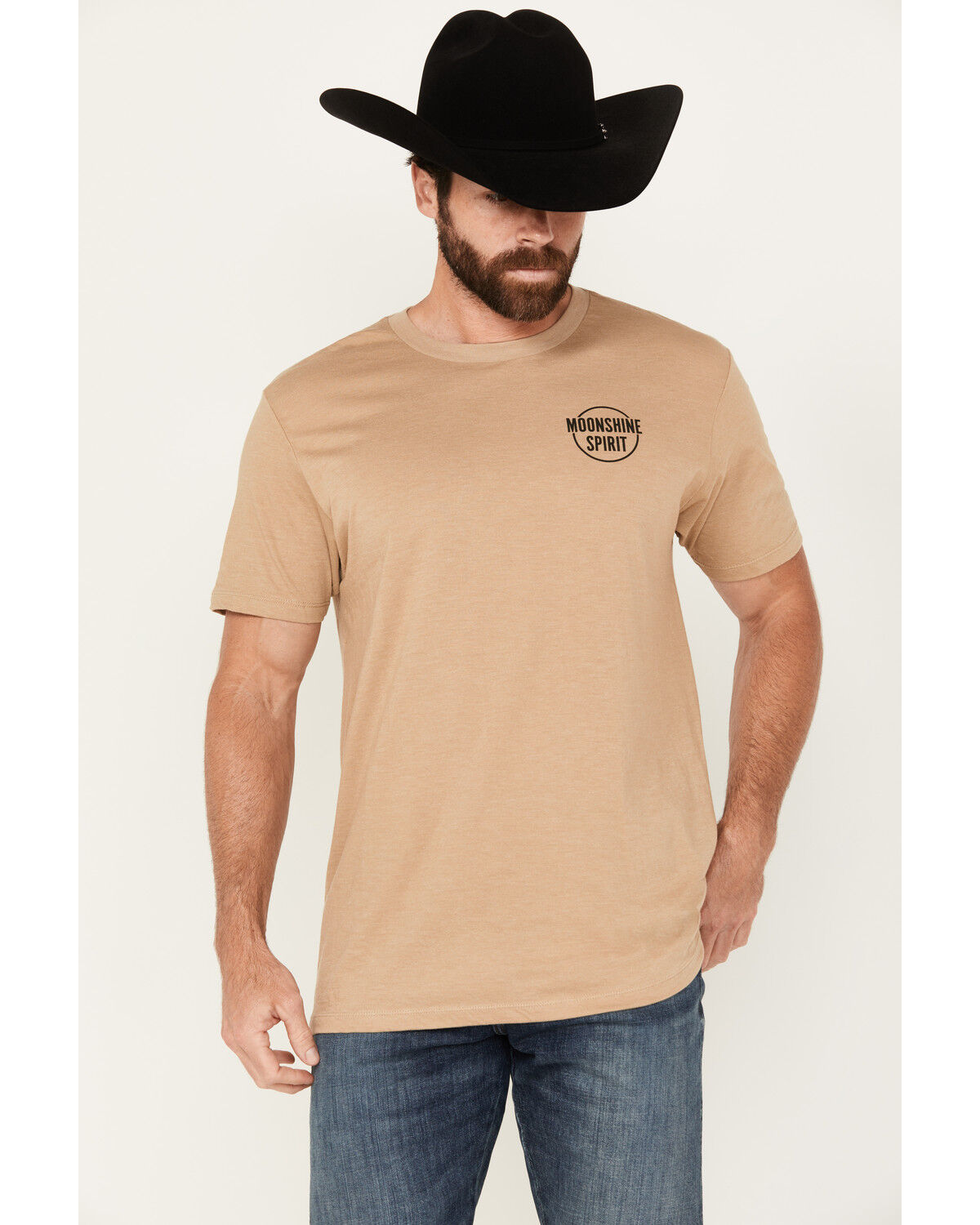 Image #1 - Moonshine Spirit Men's Card Player Short Sleeve Graphic T-Shirt, Sand, hi-res