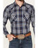 Image #3 - Pendleton Men's Frontier Plaid Print Long Sleeve Snap Western Shirt, Navy, hi-res